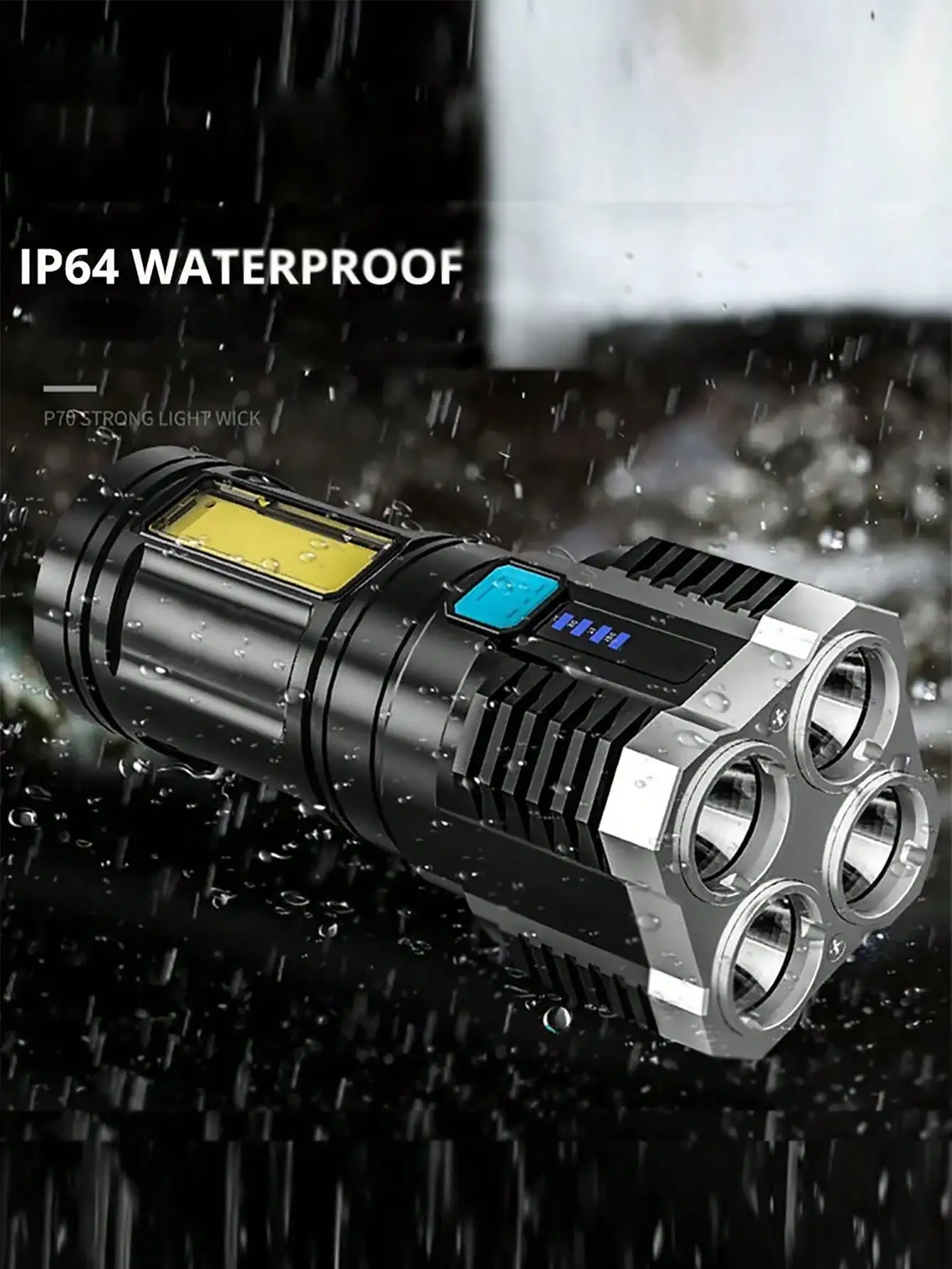 USB Rechargeable Flashlight, Bright LED Flashlight Torches for Outdoors Camping Waterproof Portable Flashlight