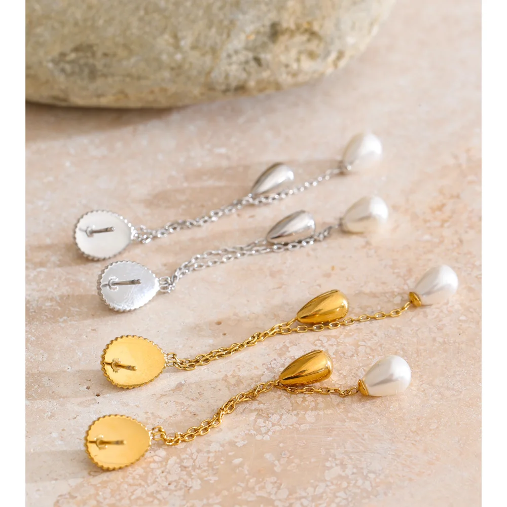 Yhpup Simulated Pearls Water Drop Long Chain