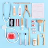 Pretend Play Doctor Toys Wooden Simulation Dentist Check Brush Teeth Medicine Set Role Playing Educational Toys For Children Kid 3