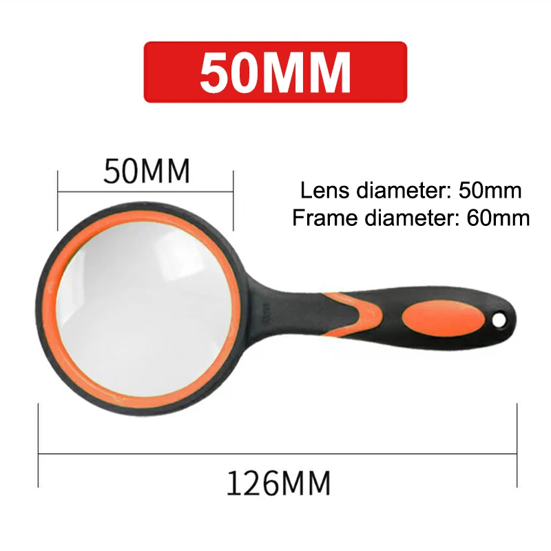 Large Lens Handheld Magnifier with Non-Slip Grip - 10X Magnification for Reading & Observation