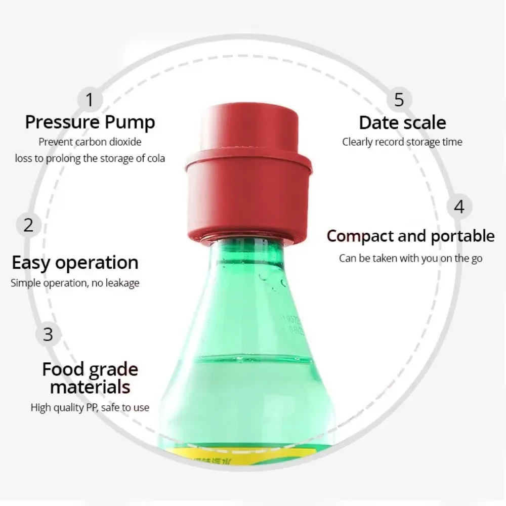 Press Type Aerated Soda Sealer Soda Beverage Beverage Cola Stopper Protector Carbonated Holder Bottle Pump Cap bottle cap stopper