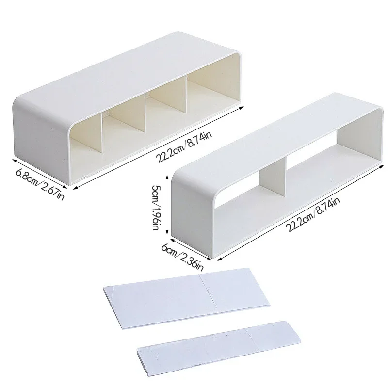 2pcs Velcro Wall Mounted Umbrella Storage Rack White Adhesive Umbrella Standing Holder Box Home Office Storage Hanger Orgainzer