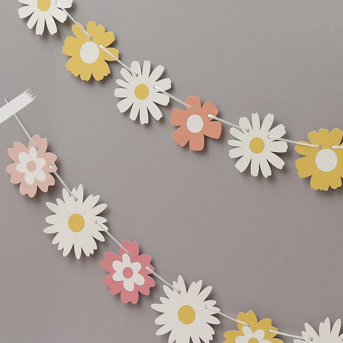 Gradient daisy flower pull flower birthday party scene decoration pull flag party decorations