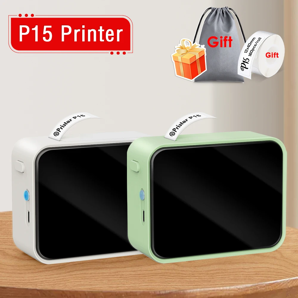 P15 Mini Label Maker Portable Thermal Printer Bluetooth Inkless
