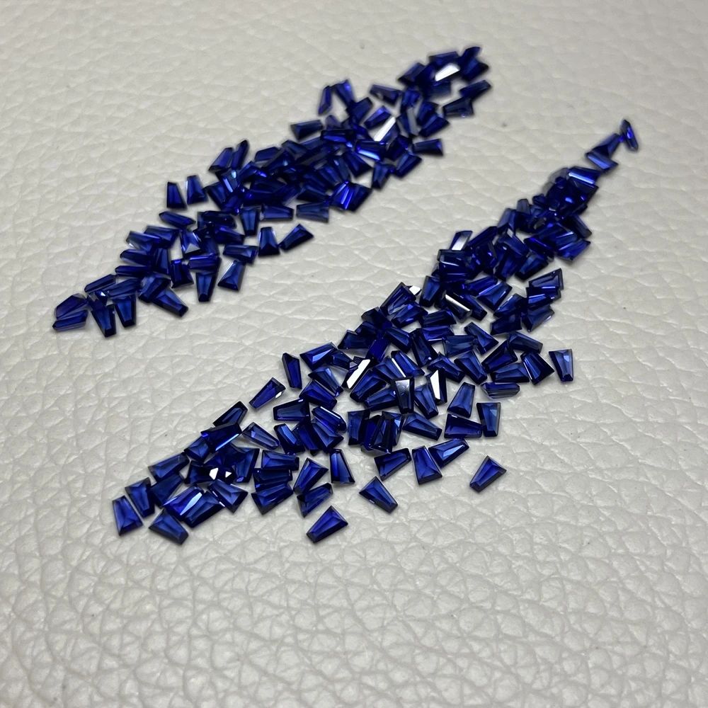 3X2X1mm 34# Corundum Trapezoid Baguette Cut Royal Blue Sapphire Gemstones For Jewelry