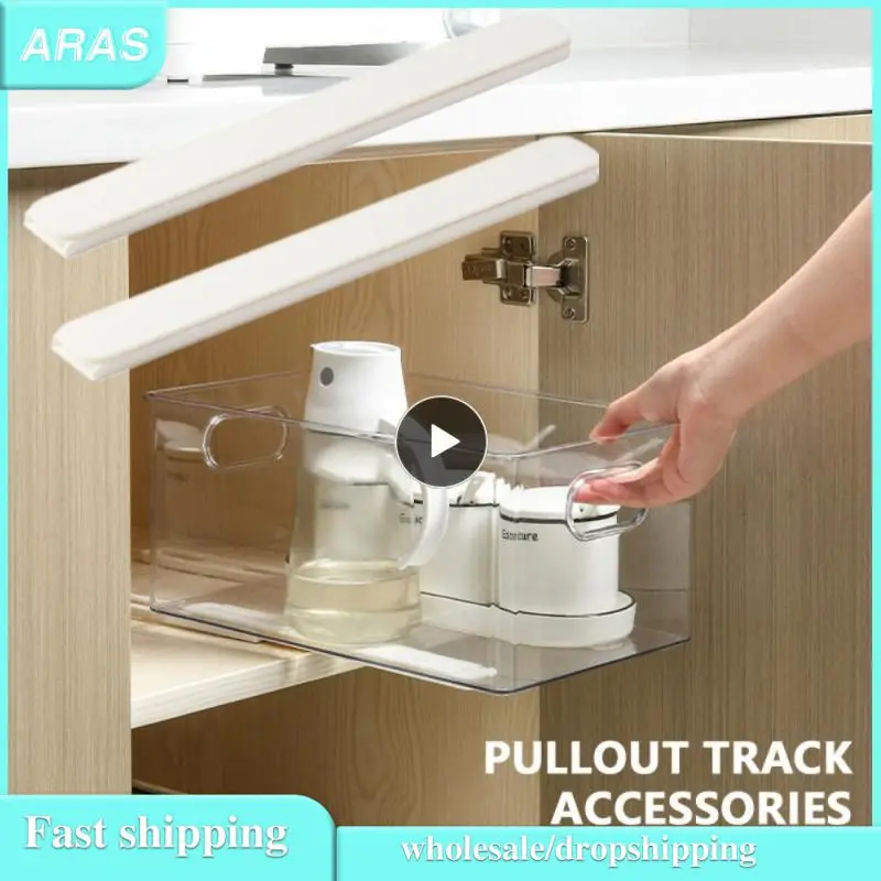 Gaveta Cesta Pull Rail Casa Armazenamento Rack Armários Slides Pullout Track Cozinha Quarto Acessórios Pcs por Conjunto