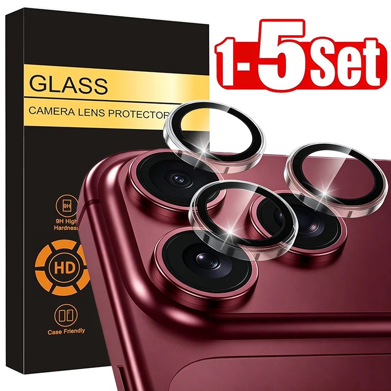 Premium Full-Cover Clear Glass Camera Protector with Tempered Glass Ring Cap