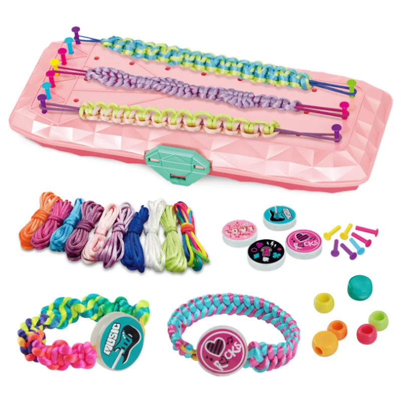 WuGU Kit di Braccialetto dell'amicizia Tessuto, 189 Pezzi Kit Artigianali Bracciali Intrecciati Braccialetto, Kit Braccialetti Amicizia Bambini, Kit Braccialetti Fai da Te per Bambina di 7-14 Anni