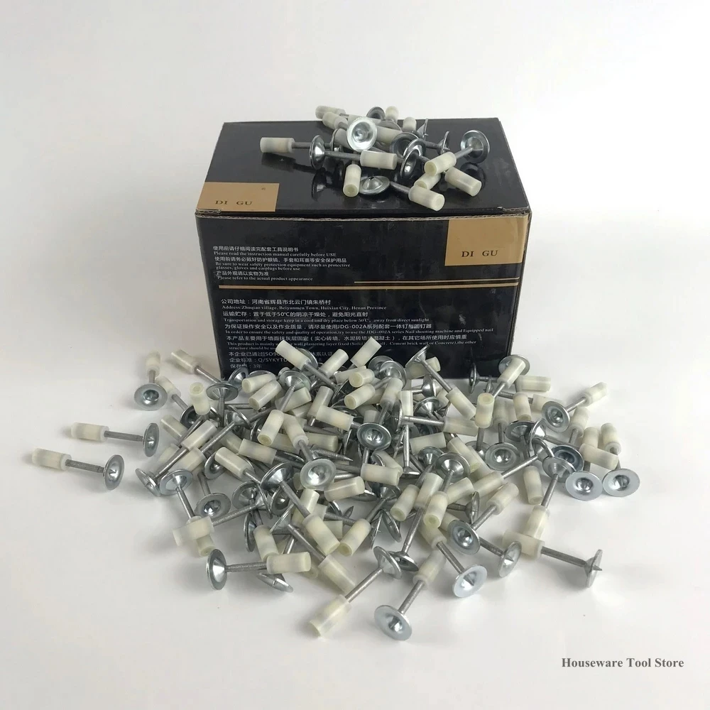 

200/100/50PCS Nails Fits Manual Tufting Gun Steel Rivet Tool Concrete Wall Anchor Wire Slotting Device Decoration Tool Parts