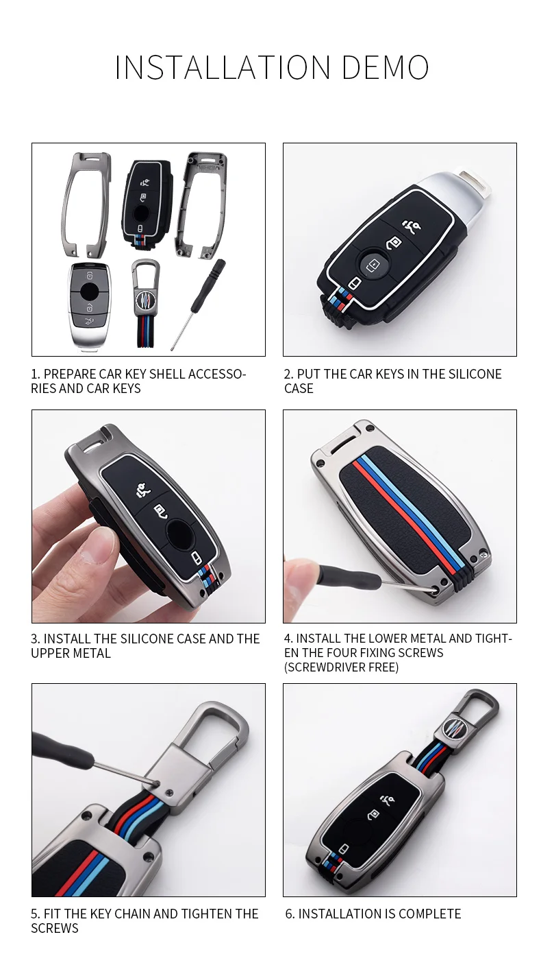 Custodia per Chiave/telecomando per Mercedes Benz classe E S GLE A220 W213 E200 E300 E220 E320 E260 E43 accessori portachiavi Auto - S5483dfef4afe48b3b68e35ac48da105cK