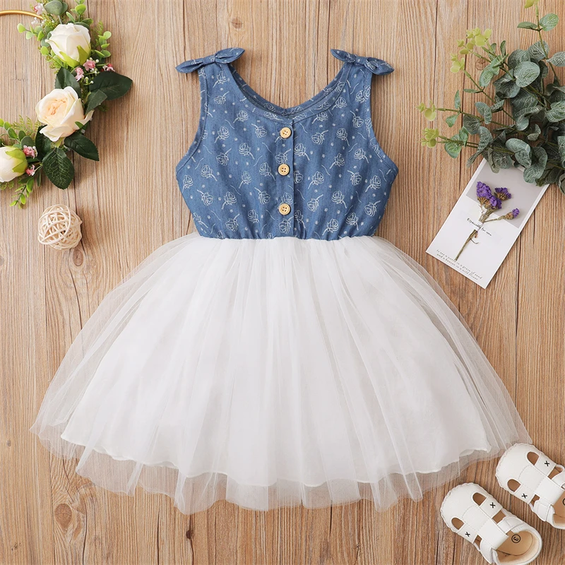 1-5 Years Kids Clothes Girls Dresses Summer Baby Fashion Floral Print Sling Dress 2022 New Sleeveless Children's Clothing baby girl skirt clothes