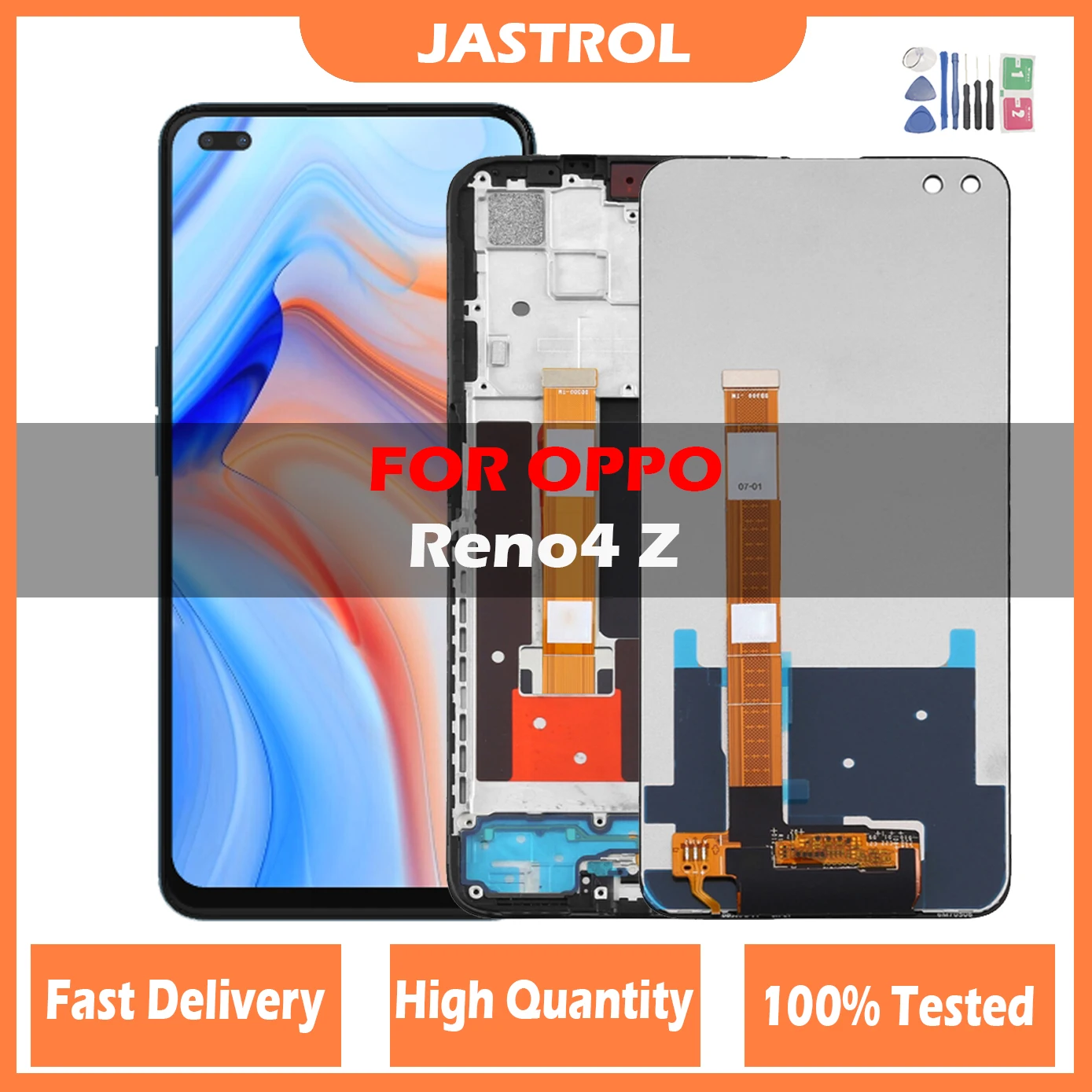Original 6.57"Lcd For Oppo Reno4 Z 5G Reno 4 Z Cph2065 Lcd Display Screen Frame+Touch Panel Digitizer For Oppo Reno4Z 5G Reno 4Z