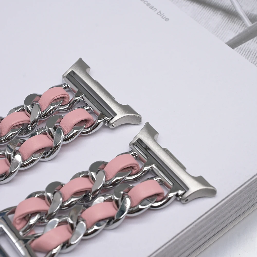 Luxury Stainless Steel and Leather Bracelet Wristband - Premium Metal Strap