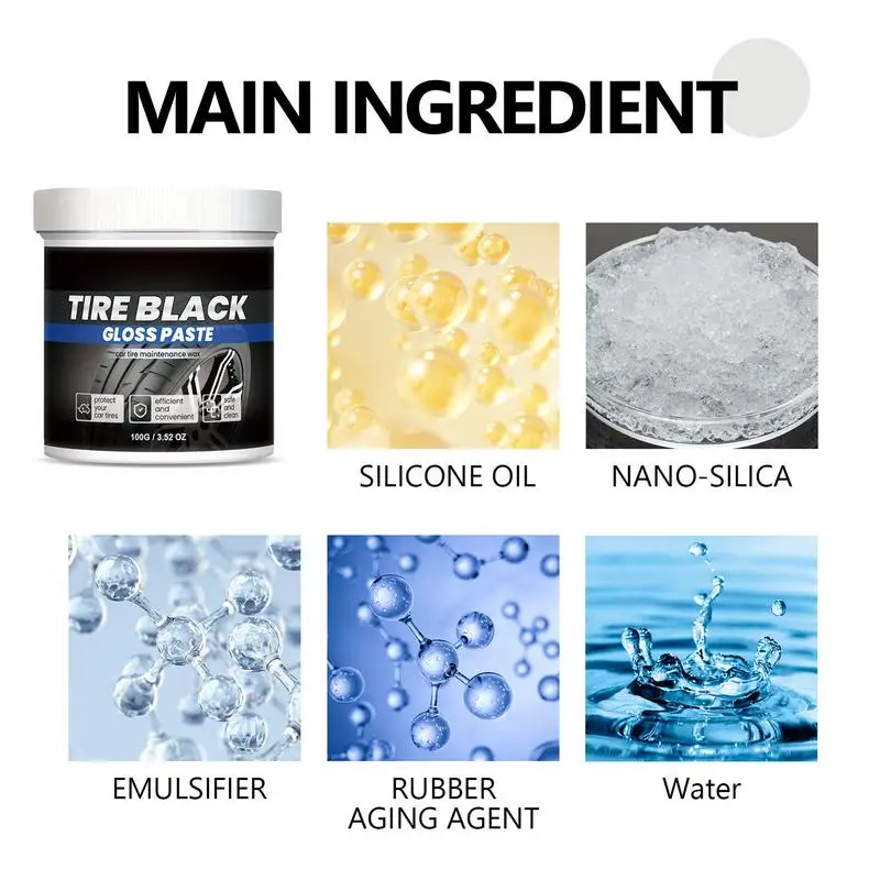 Car tire wax tire polishing paste Tire Cleaner And Shine 100g Shine Mild Tire Protectant Cream Effective Rust Remove Maintenance Supplies For Trunk Vehicle