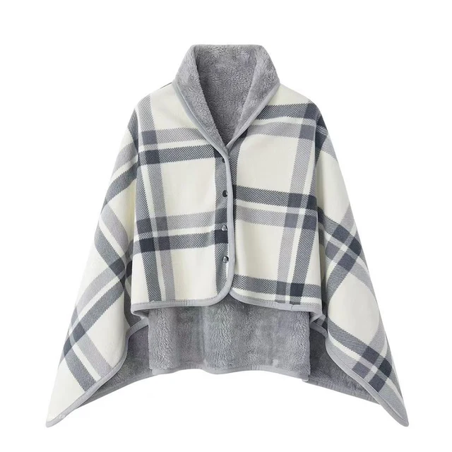 1pc Wearable Blankets Shawl Blanket Flannel Lazy Casual Office Blanket