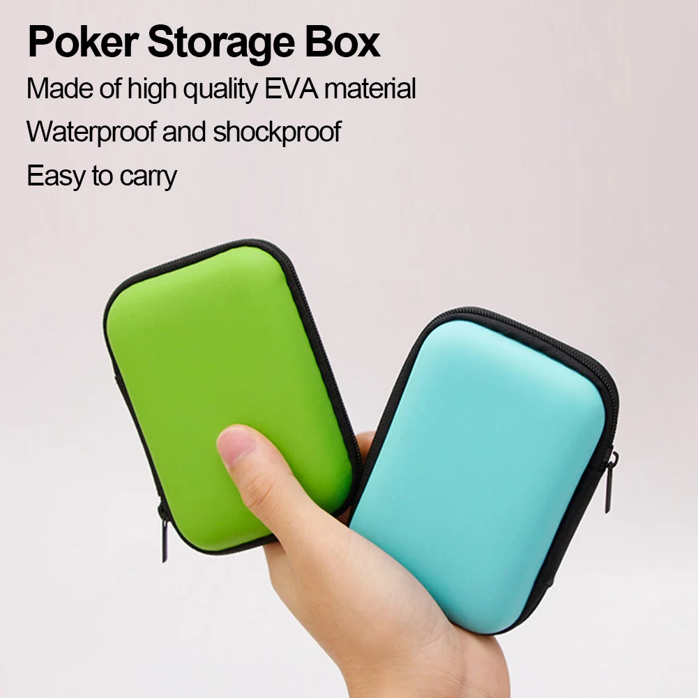 Card Carry Bag Convenient Practical Playing Card Box Waterproof Trading Card Travel Case Shockproof for Party Game(Random Color)