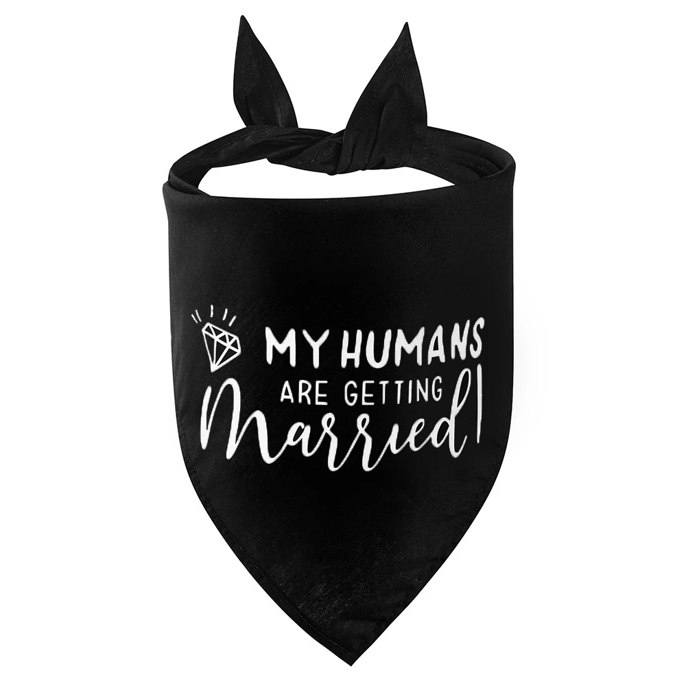 Sucado Dreieckstuch-Halstuch-Kostüm für Hunde und Katzen, „Meine Menschen heiraten“, „Sie haben ja gesagt“, geeignet für Babypartys, Hochzeiten – Detail 30