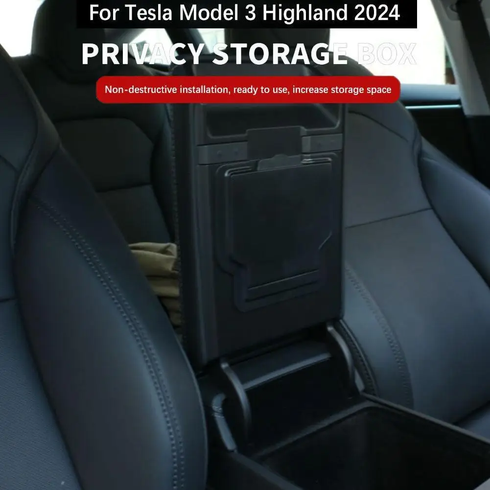 

New Car Armrest Hidden Storage Box Center Console Organizer Tray For Tesla Highland 2024 Car Interior Accessories