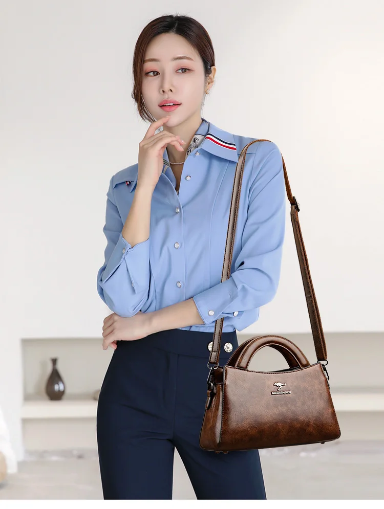 High Quality Leather Women's Handbag Luxury Designer Women's One Shoulder Crossbody Bag 2023 High Capacity Trendy Handbag