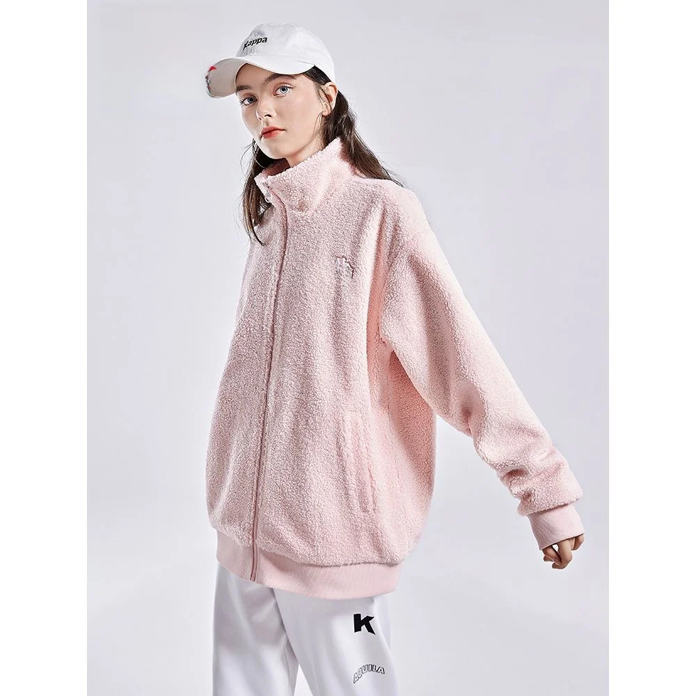 카파 램스벨벳 자켓 남성용 루즈핏 오픈 가디건 스웨트셔츠 두꺼운 보온 스탠드 칼라 캐주얼 스포츠웨어 (남아용)