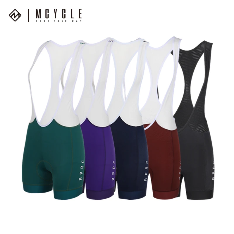 Mcycle 자전거 라이딩 사이클링 반바지, 원피스 컷, 스포츠 자전거 턱받이, 패딩 단색, 여성용 사이클링 턱받이 반바지, 도매