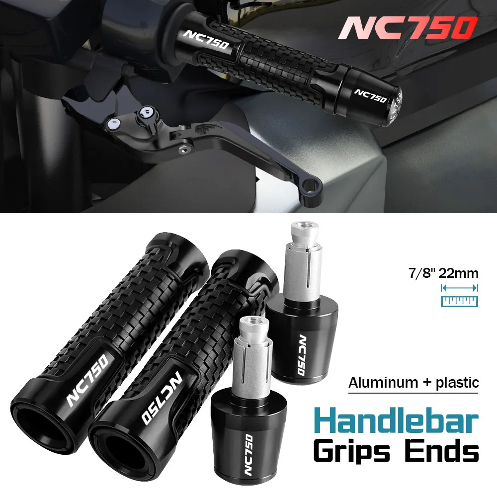 

7/8'' 22mm Motorcycle Handle Grips Handlebar Grip Ends Plug FOR HONDA NC750 2014 2015 2016 2017 2018 2019 2020
