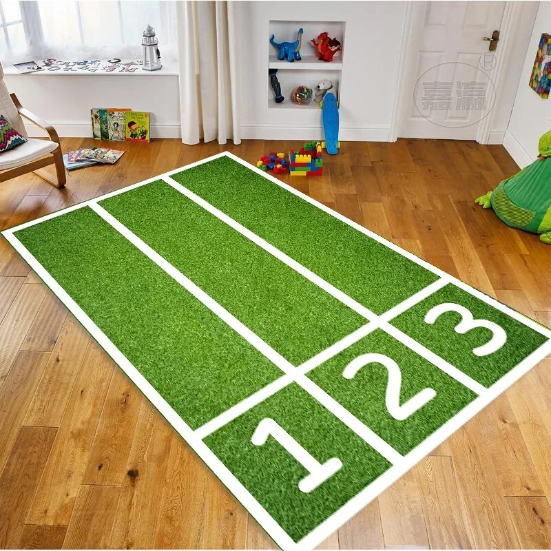 Playing Field Racetrack Child Cartoon Carpet Living Room Bedroom Bedside Balcony Climbing Mat Non-slip Home Decor Rug