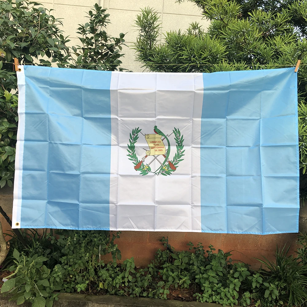Z-One Bandiera 3X5 Ft Bandiera Del Guatemala 90X150Cm Poliestere Appeso Bandiera Del Guatemala Super Poly Football Flag Indoor Outdoor Home Flag