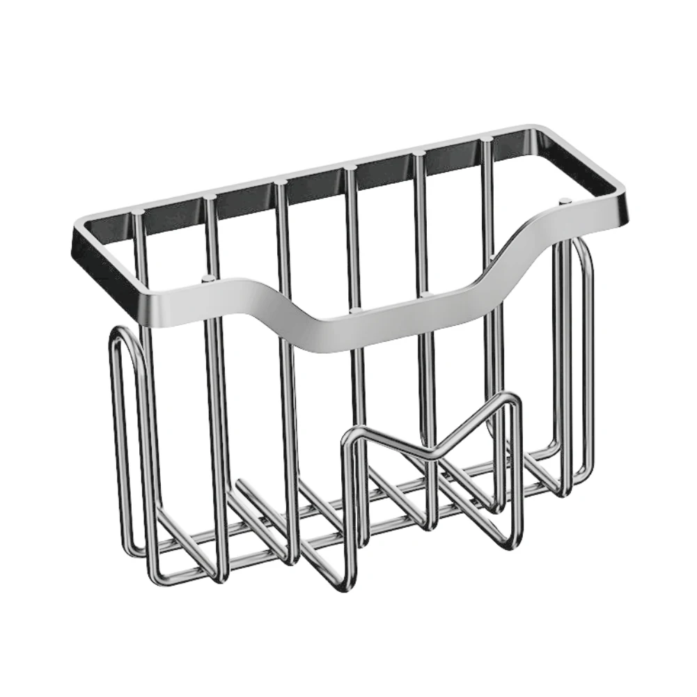 

Kitchen Drainage Rack Stainless Steel Sink Sponge Holder With Drain Tray Scouring Pad Storage Shelf Wash Basin Liquid Soap Rack