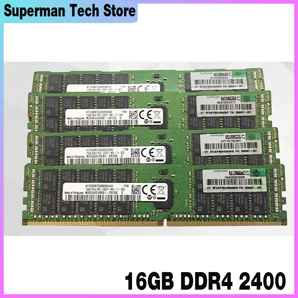 HP ML150 G9 DL120 G9 DL180 G9 16G ECC REG 서버 메모리, 16GB 2Rx4 DDR4 2400, 1 개