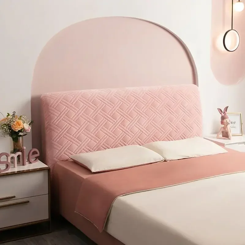 Thicken Soft Plush Quilted Head Cover Thicken Velvet Headboard Cover Solid Color Bed Back Dust Protector European Style velvet headboard cover bed headboard cover