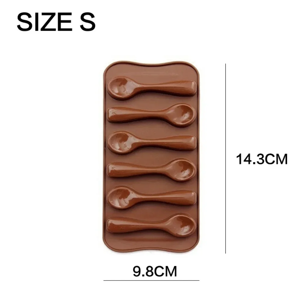 JJYY Cake Mold Baking Mould DIY Chocolate Six Spoons Mould Silicone Baking Cake Decorating Topper Candy