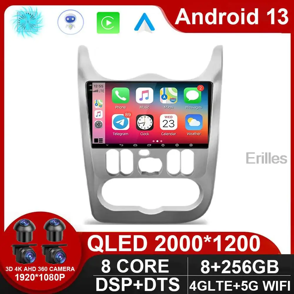 

Android 13 Car Radio for Renault Logan 1 Sandero 2009 - 2015 Largus Dacia Duster Multimedia Player Carplay Stereo 2 Din DVD