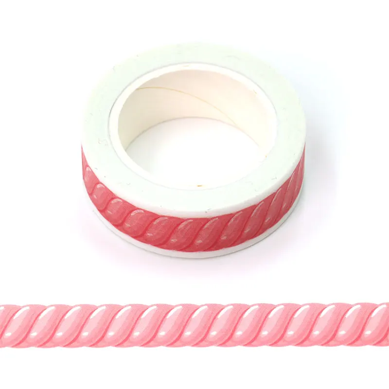 

1PC Decorative Pink border Japanese Paper Washi Tapes for Bullet Journal Adhesive Border Masking Tape Cute Stationery 15mm*10m