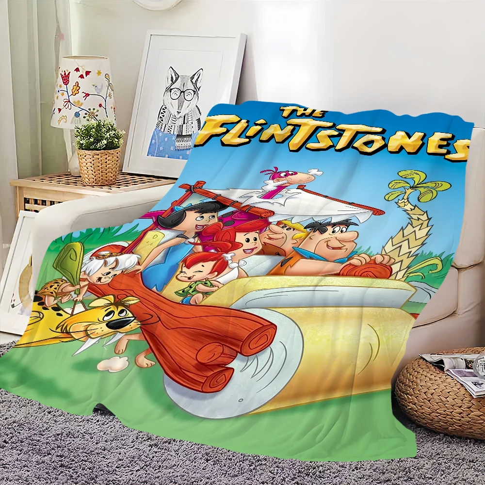 Cartoon The F-Flintstones Blanket Skin friendly comfort warm soft plush blanket suitable sofa living room office bedroom 6