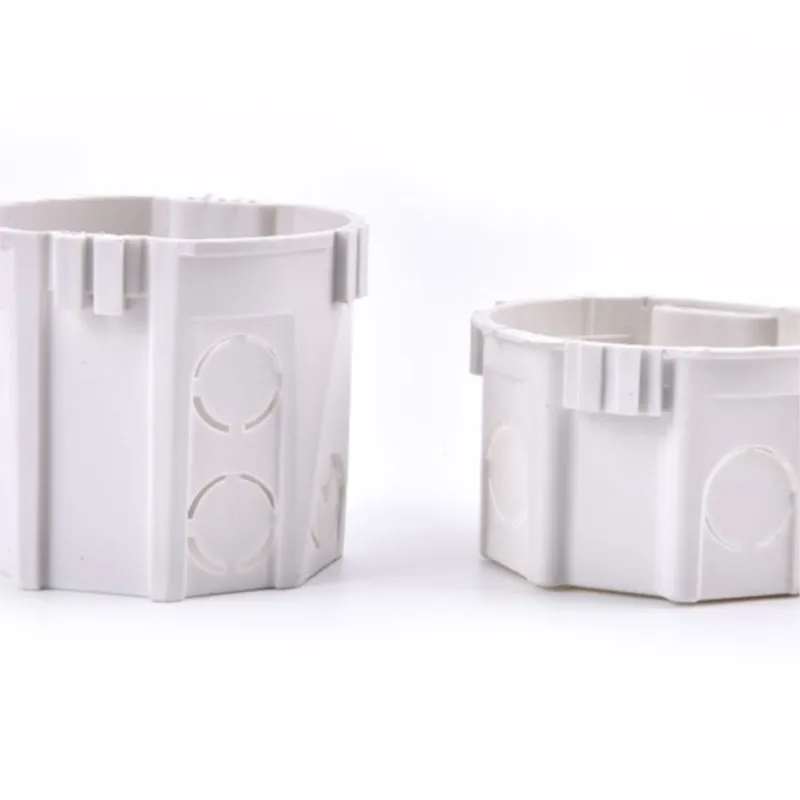 New High Quality PC Material White EU Standard Switch Socket Round Base Cable Box For Wall Mounted Switch Components