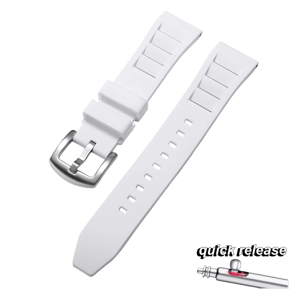 Premium Soft Silicone Waterproof Sport Watchband - Elegant Rubber Strap Accessories