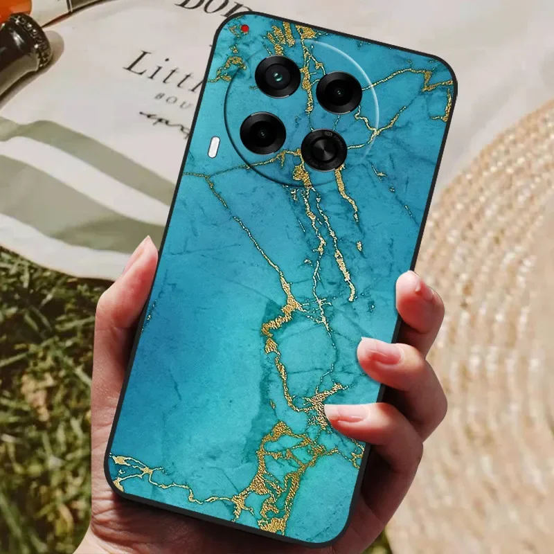 Stylish Painted Silicone TPU Soft Phone Case - Black Protective Shell