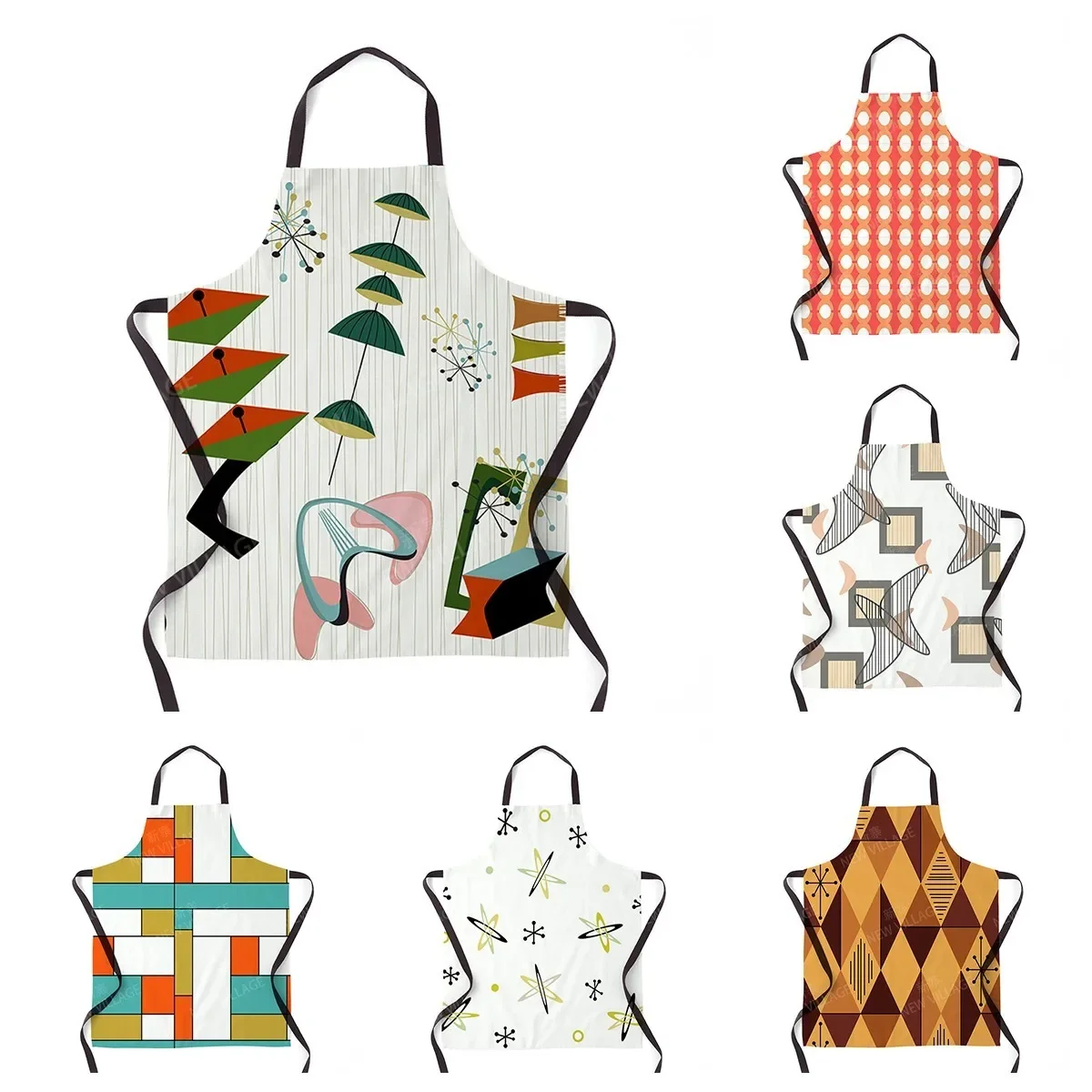 

Женский кухонный фартук, оригинальный Детский водонепроницаемый фартук для работы принцессы, официанта, маслостойкий, в скандинавском стиле, бохо, растения