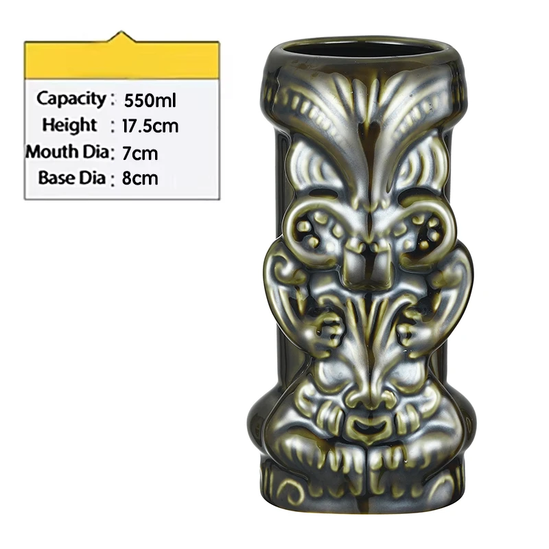 Hawaii-Themed Ceramic Tiki Beverage Mug
