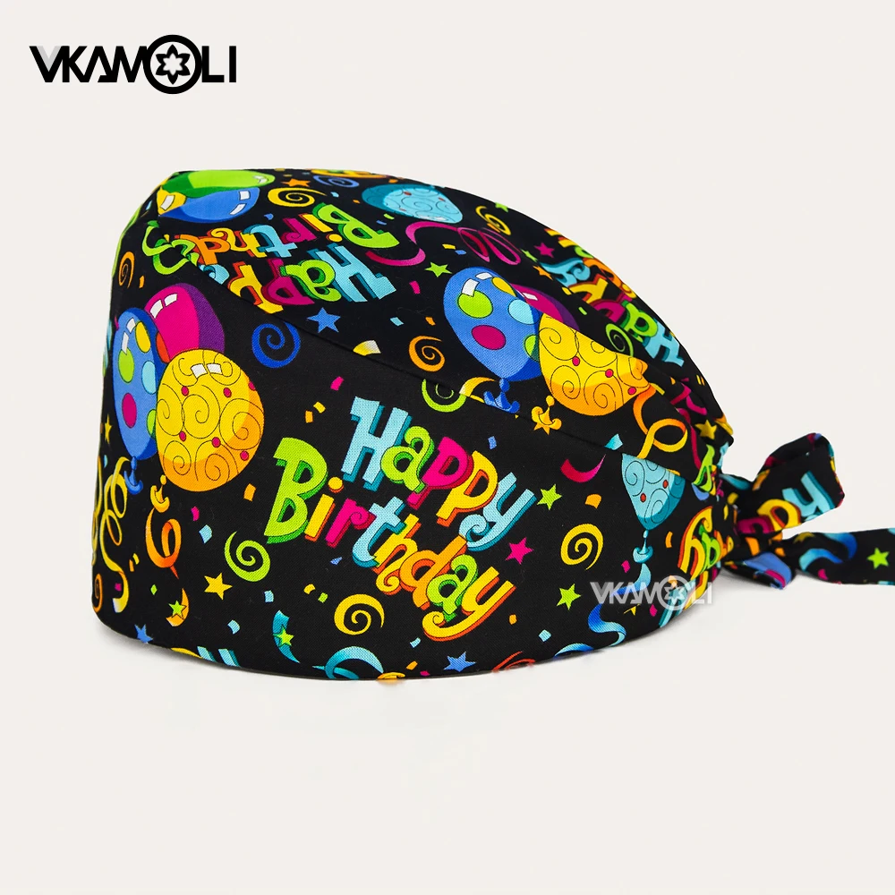 

Festival balloon printing scrub cap Medical work accessories surgery cap scrub hat women and man operating room Surgical hat
