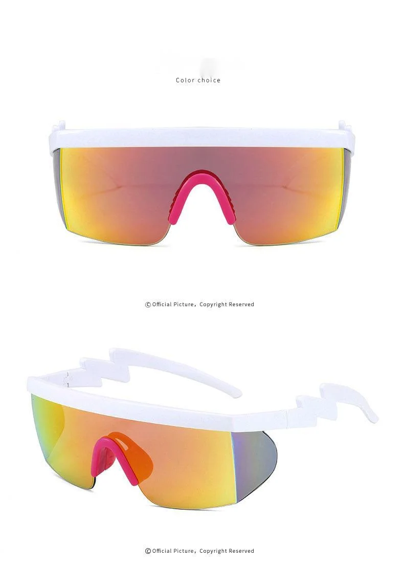Nouvelles lunettes de soleil, lunettes de soleil une pièce européennes et américaines, lunettes de cyclisme pour Sports de plein air Lightning Leg, lunettes de soleil irrégulières_voghion.com