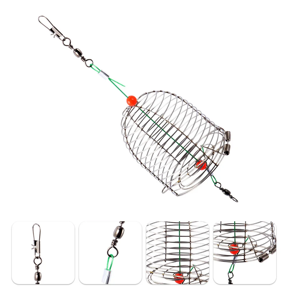 

10PCS Fishing Bait Basket Fishing Trap Cage Stainless Steel Fishing Supplies