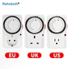 24 Hour Cycle EU AU US Timer Plug Socket Outlet Electrical Mechanical Smart Timer Switch 22A 15 Minutes Min Setting 1