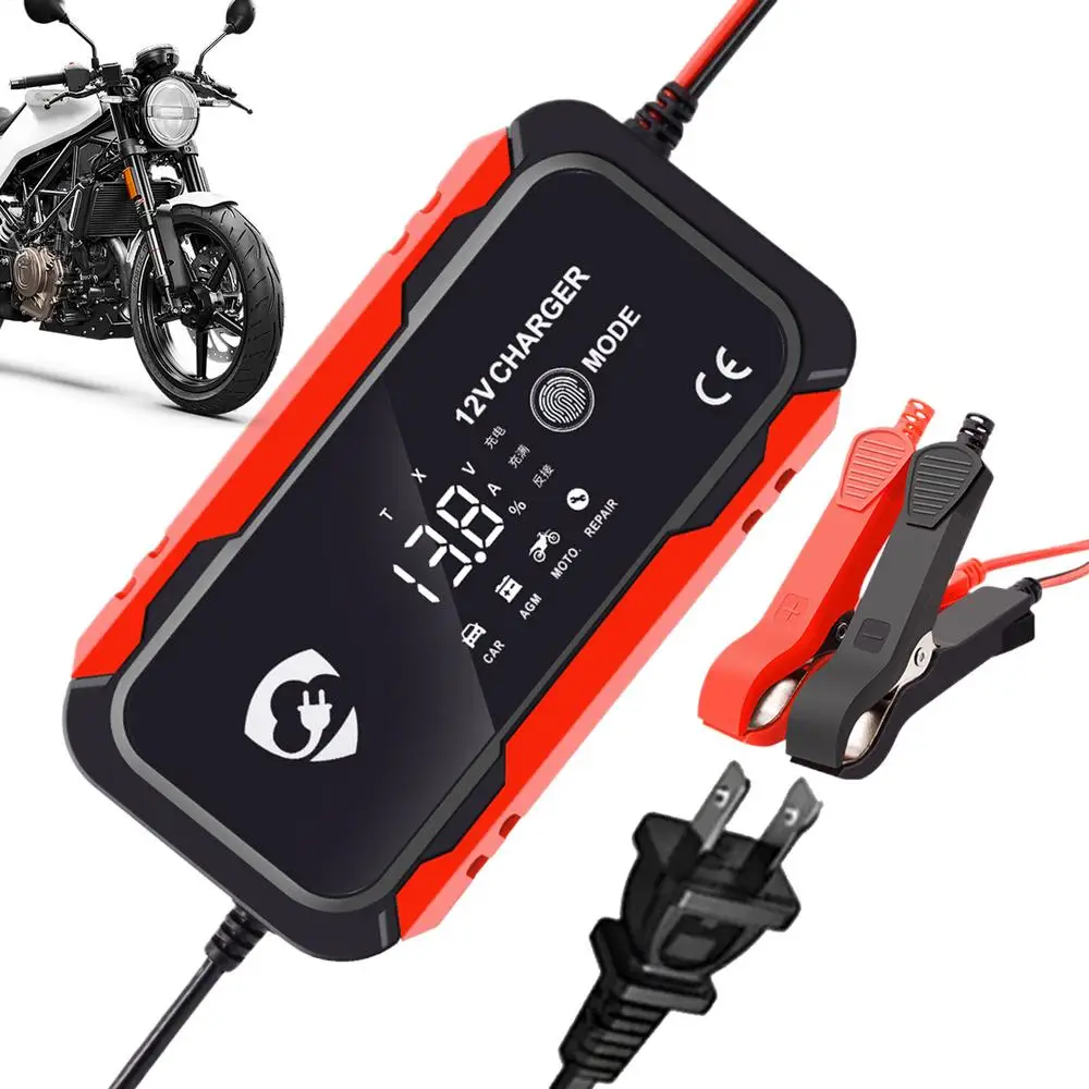 12V Car Battery Charger Digital Display Smart Battery Charging Tool Battery Trickle Charger Maintainer for Car Battery