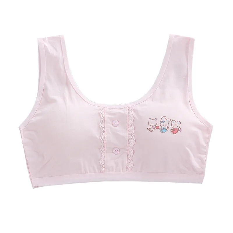 8-18years Teen Girls Training Bras Puberty Wireless Elastic Bra Cotton Sport Tank Tops Underwear KF023 training bra sports bra cotton bra