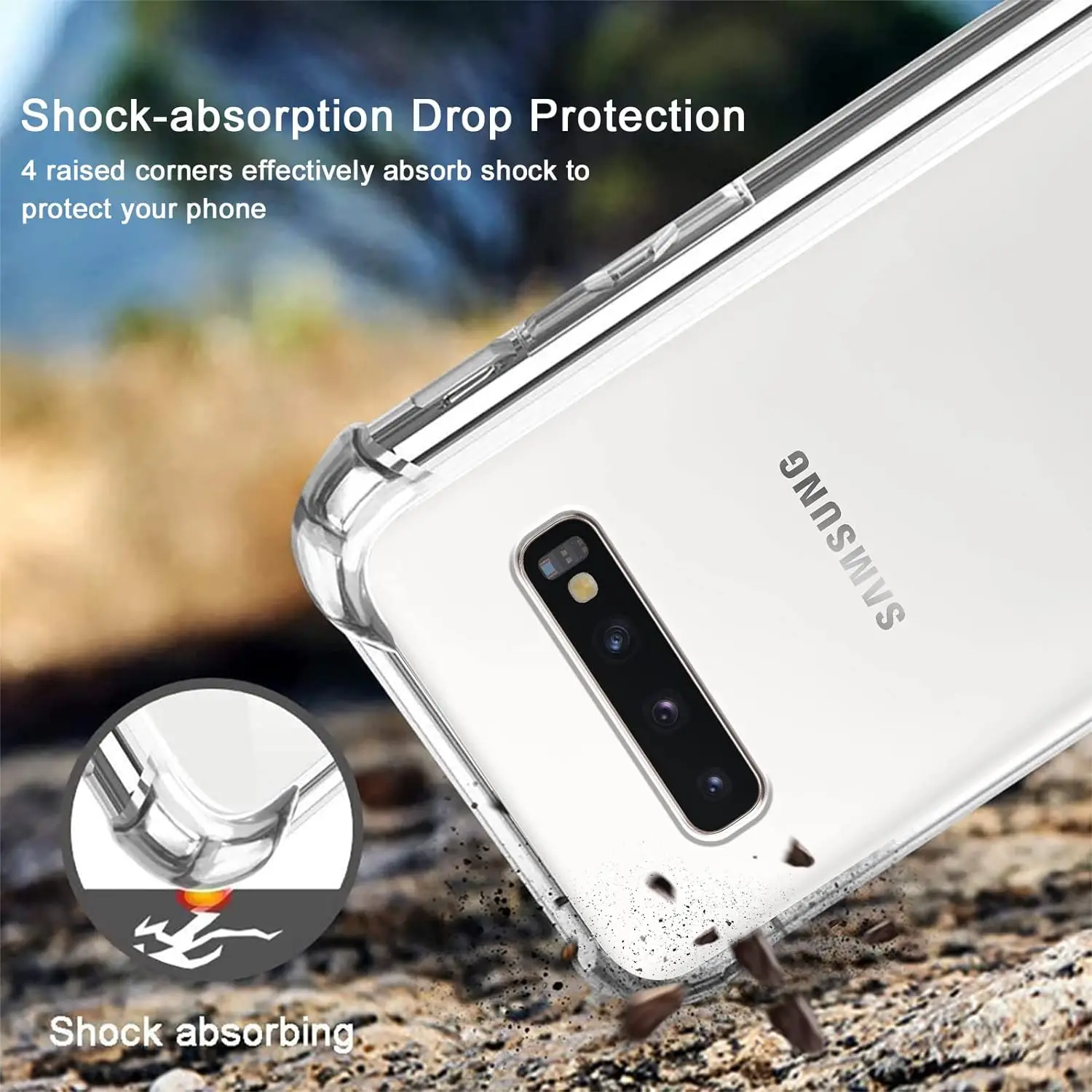 Clear Shockproof Case with Ring Holder and Reinforced Corners - Soft TPU Protection