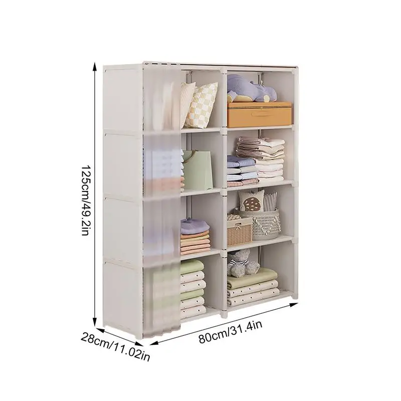 Dustproof Wardrobe High Capacity Partition Clothes Rack Closet Storage Organizer With Non-Woven Fabric Cover for Bedroom 6