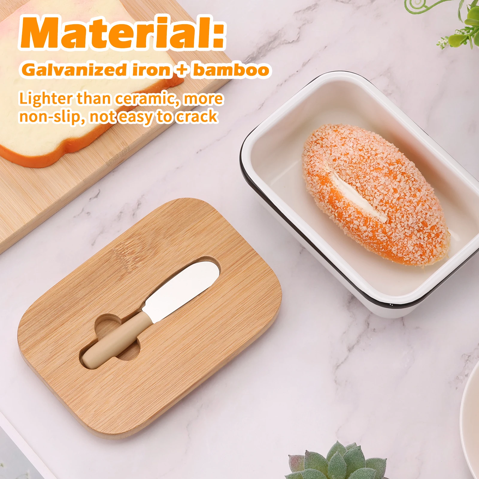 Butter Dish With Cover Metal Butter Fresh-keeping Box With Cutter Slicer Reusable Container Kitchen Cheese Storage Box