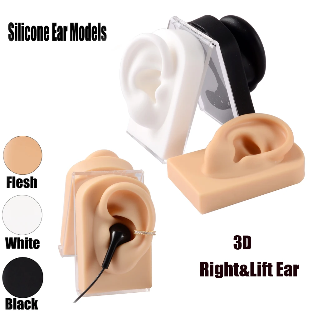 1PC Soft Silicone Ear Model For Hearing Aid 1:1Human Body Part Model Professional Display Props Teaching Tools Jewelry Display